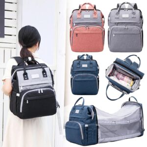 Large Capacity Multifunction Waterproof Backpack with Changing Baby Bed Crib and Mosquito Net