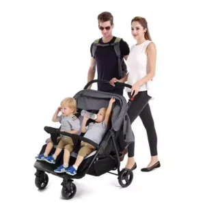 Lightweight Foldable Sitting Reclining Twin Rotating Seats Twin Baby Stroller