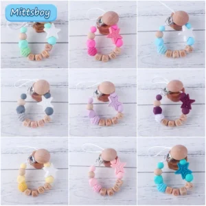 Personalized Name Silicone Stars Beads Beech Letters Pacifier