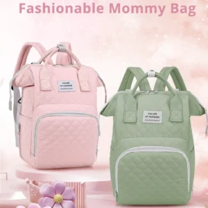 Nylon Solid Color Multi functional Maternal Backpack