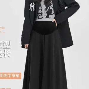 Dense Woolen Maternity Long Skirts For Autumn or Winter