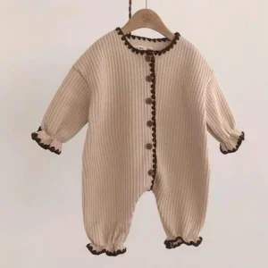 Japan Style Soft Cotton Long Sleeve Jumpsuit