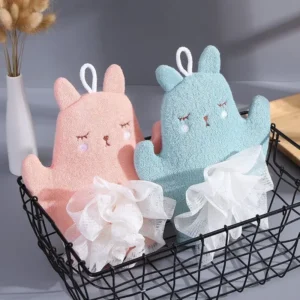 Cartoon Baby Bath Cotton Sponge Gloves