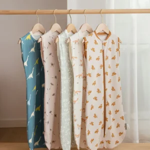 Baby Summer Thin 100% Cotton Soft 2-Ways Zipper Sleeping Bag Swaddle