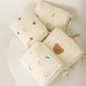 Cute printed embroidered newborn baby diaper storage bag