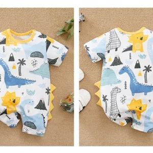 Wearable Blanket Cartoon Soft Cotton Romper with Snaps