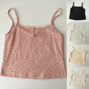 Lace Small Flower Slim Sleeveless Vest