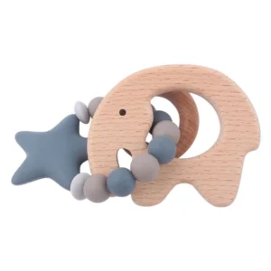 Pacifier Chain Clip Infants Wooden Teether Bracelet