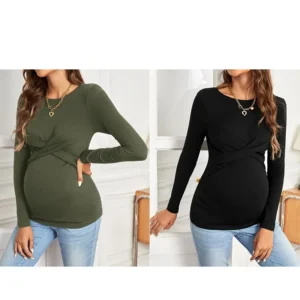 Summer Maternity Baby Peeking Sweatshirt Print O-Neck