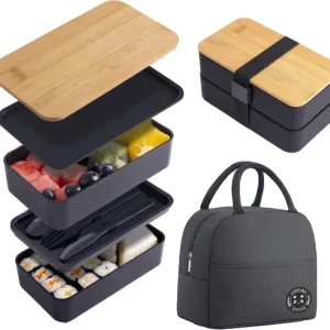 Leak-Proof Bento Box Lunch Container Set - Portable, Reusable & Utensils Included