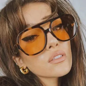 Vintage Oversized Square Mirror Sunglasses